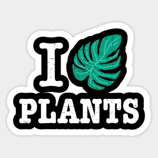 I Love Plants - leaf design Sticker